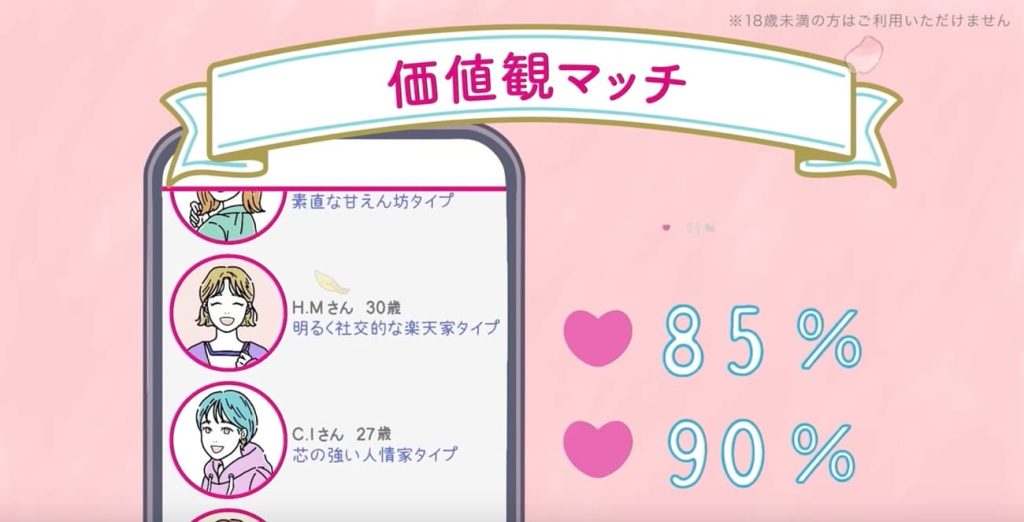 ゼクシィ縁結びアプリの価値観マッチ機能