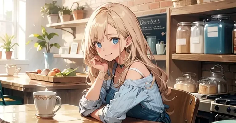 カフェで待つ女