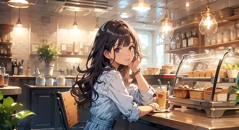 カフェにいる女