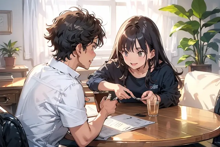 考えるカップル