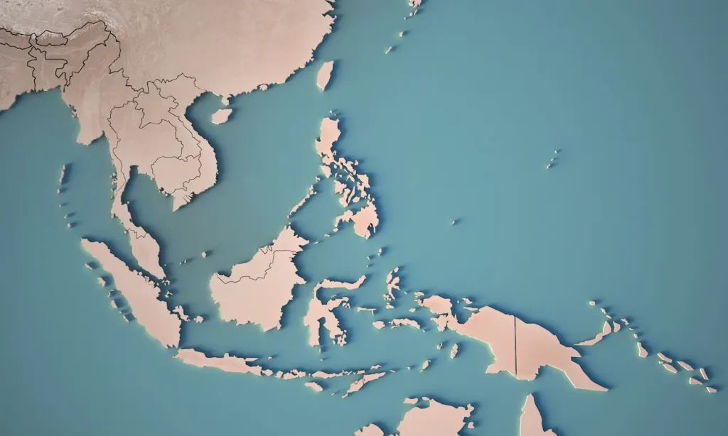 フィリピンを中心としたアジア地図